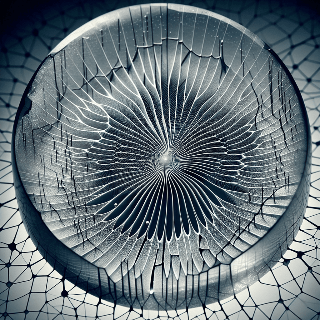 Why does a crack in glass often spread out like a spiderweb?