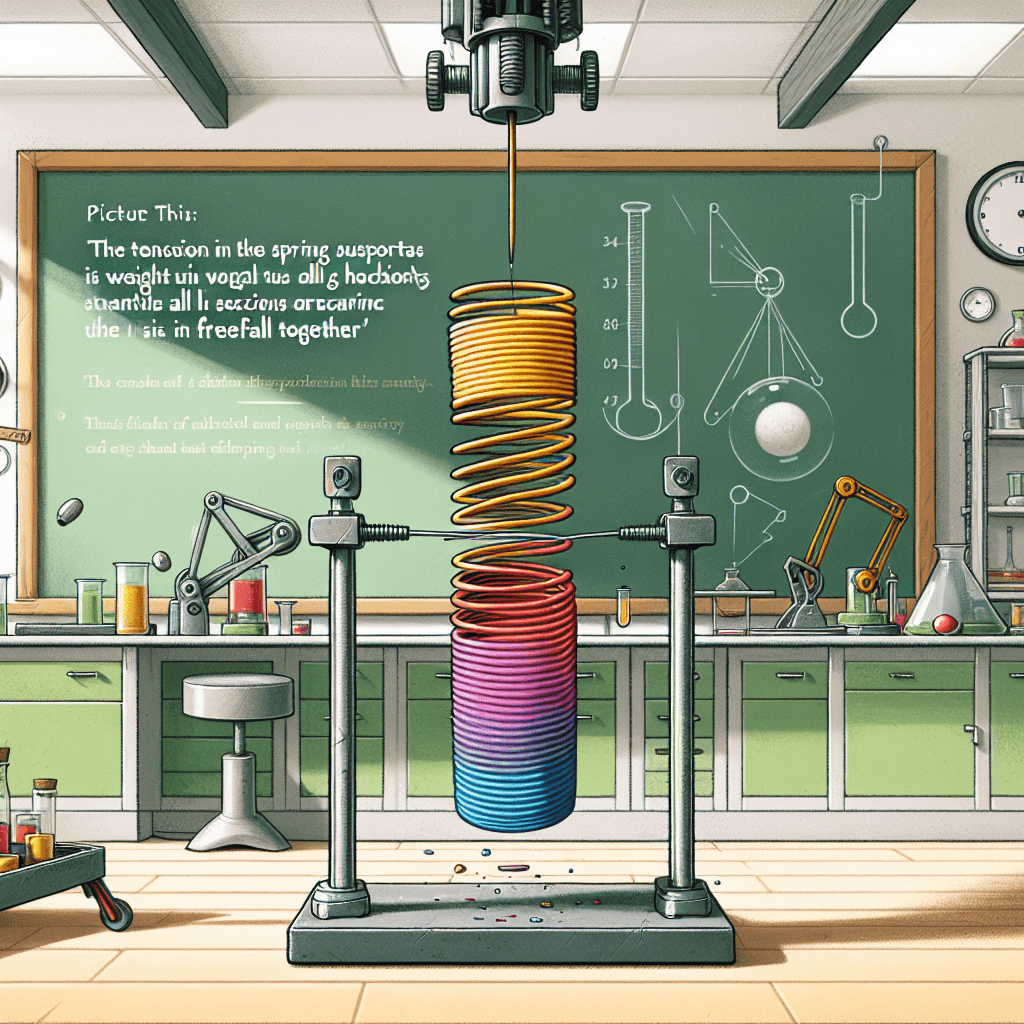 Why does a dropped slinky's bottom end seem to defy gravity and just hang there?