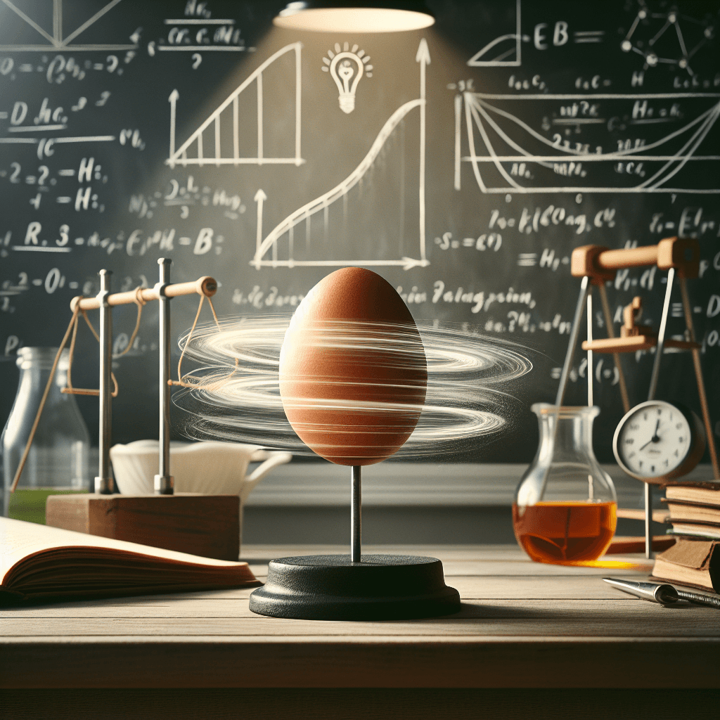 Why does a fast-spinning hard-boiled egg suddenly stand up on its end?