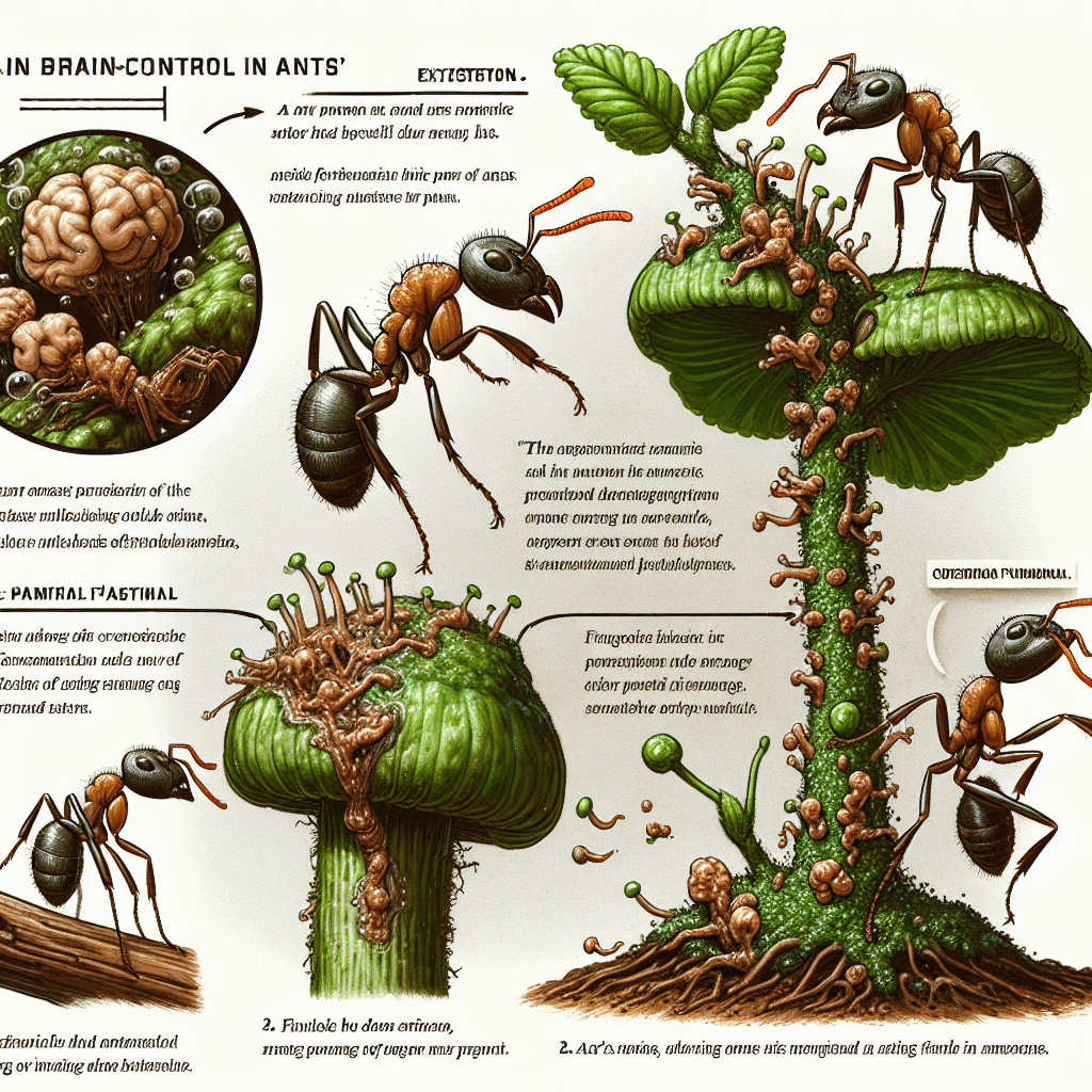 Why does a fungus turn ants into brain-controlled zombies that climb plants to die?