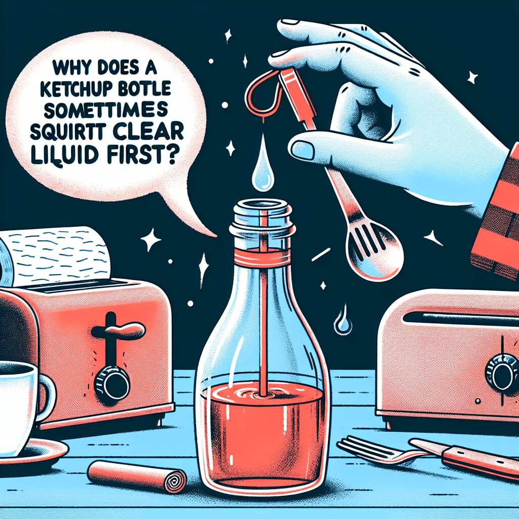Why does a ketchup bottle sometimes squirt out clear liquid first?