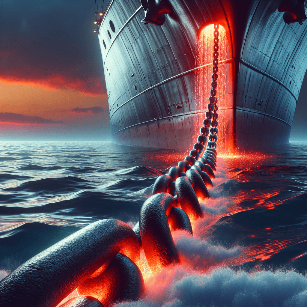 Why does a ship's anchor chain sometimes glow red-hot when being dropped?