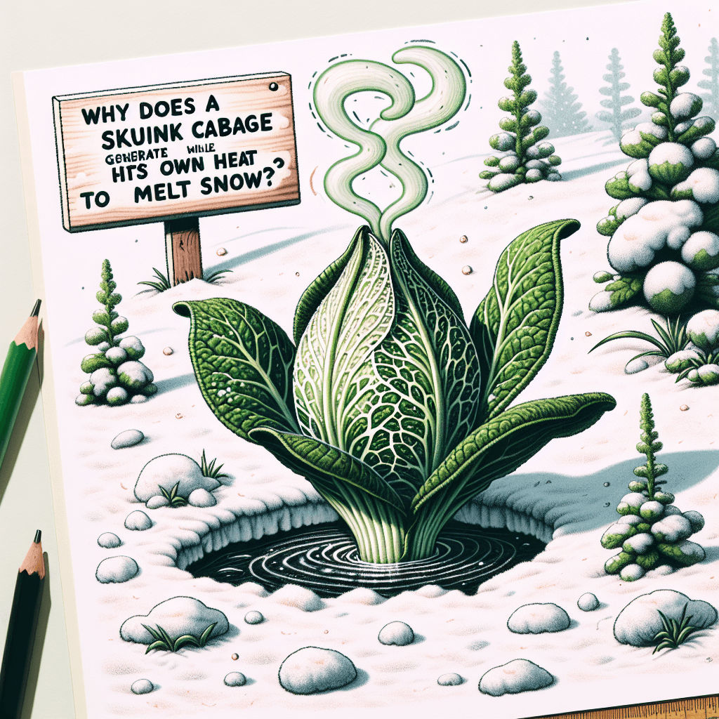 Why does a skunk cabbage generate its own heat to melt snow?