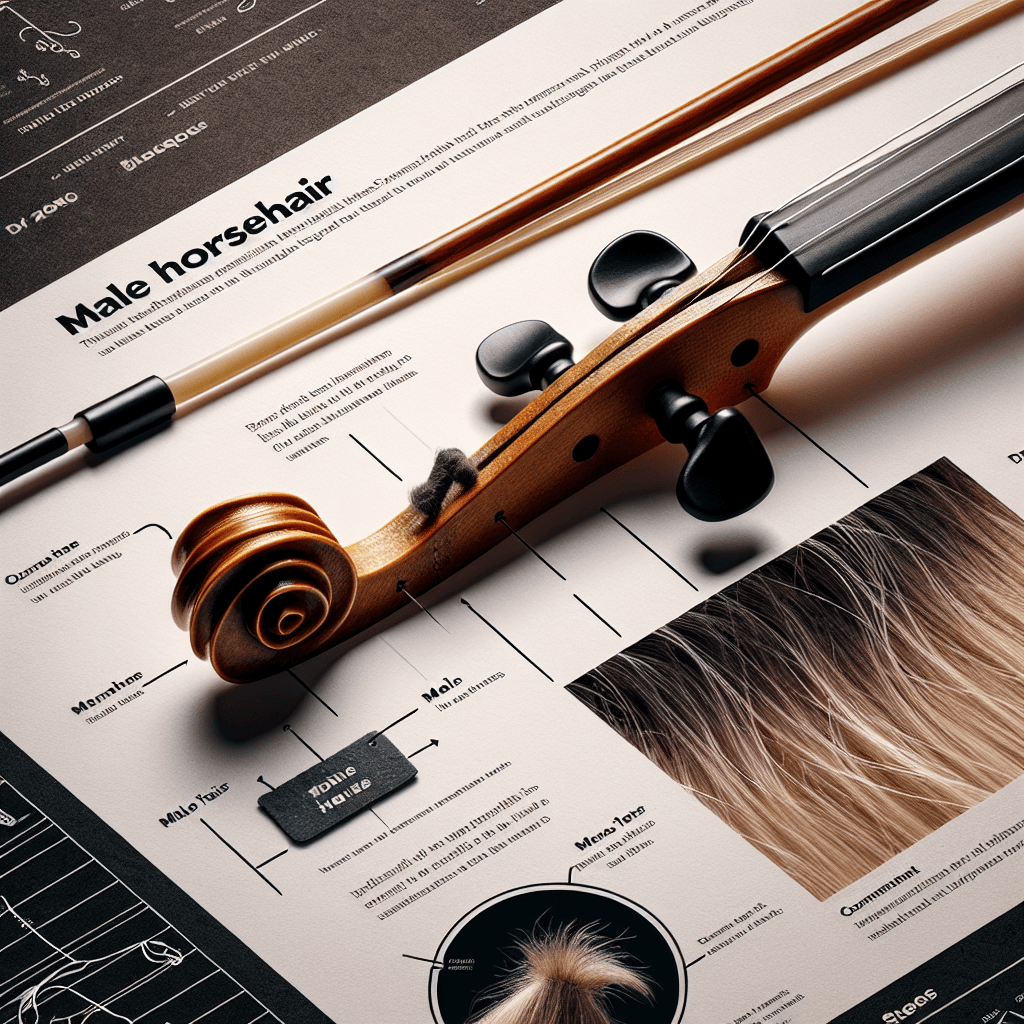 Why does a standard violin bow use hair from the tails of male horses?