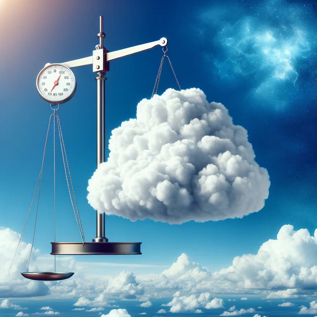 Why does a typical fluffy cloud weigh over a million pounds despite floating effortlessly in the air?