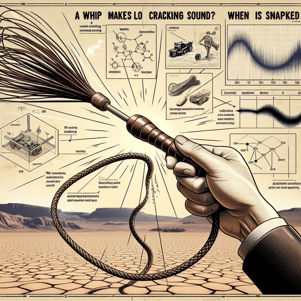 Why does a whip make a loud cracking sound when it is snapped?