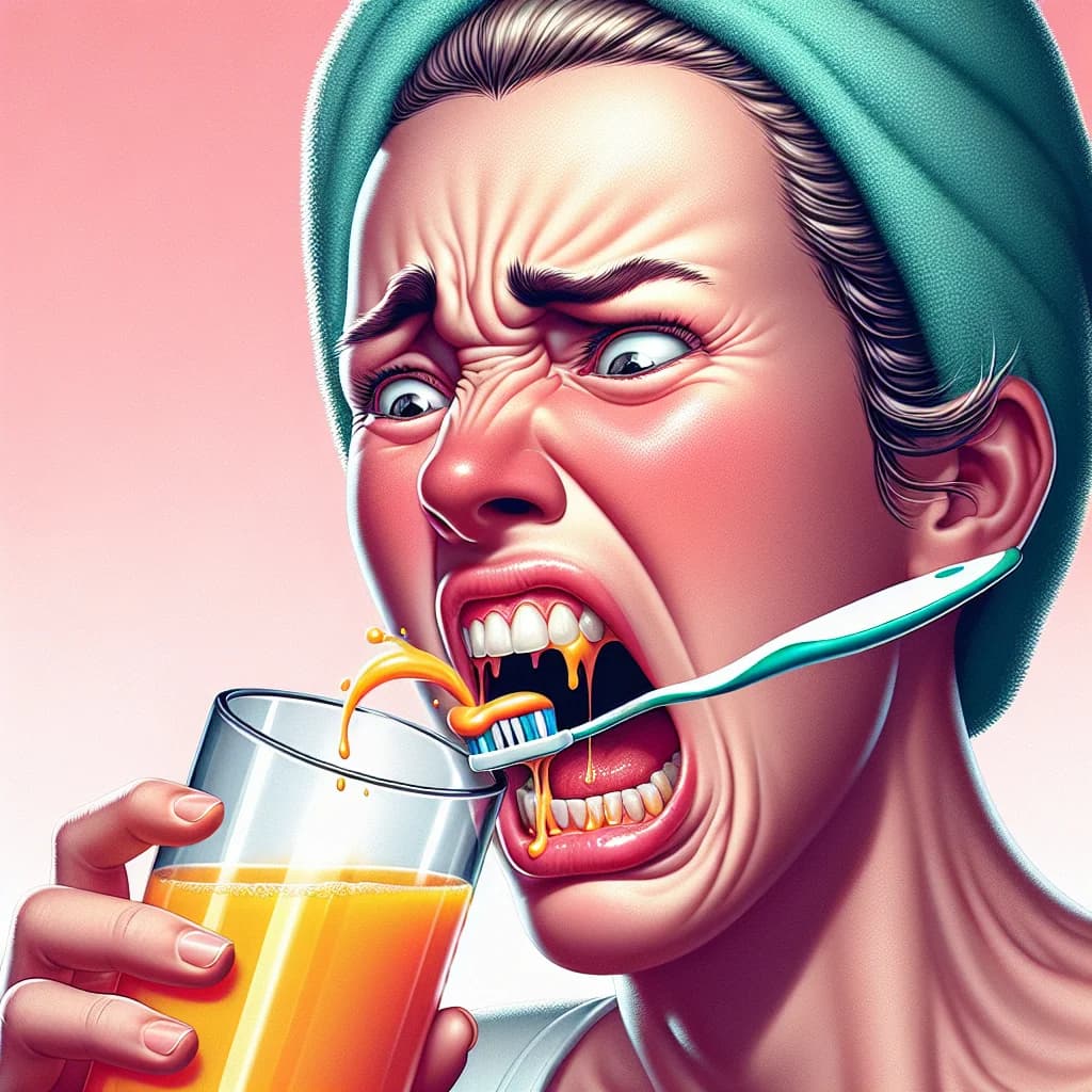 Why does drinking orange juice after brushing your teeth create a notoriously bitter and foul taste?