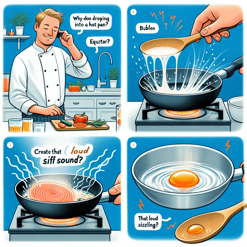 Why does dropping wet food into a hot pan create that loud sizzling sound?