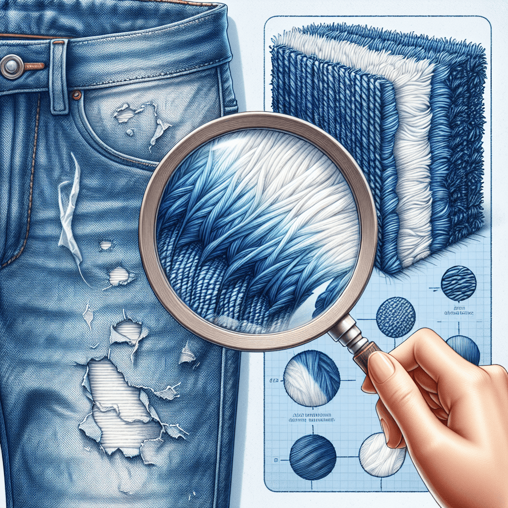 Why does fading denim reveal white threads instead of just a lighter blue?