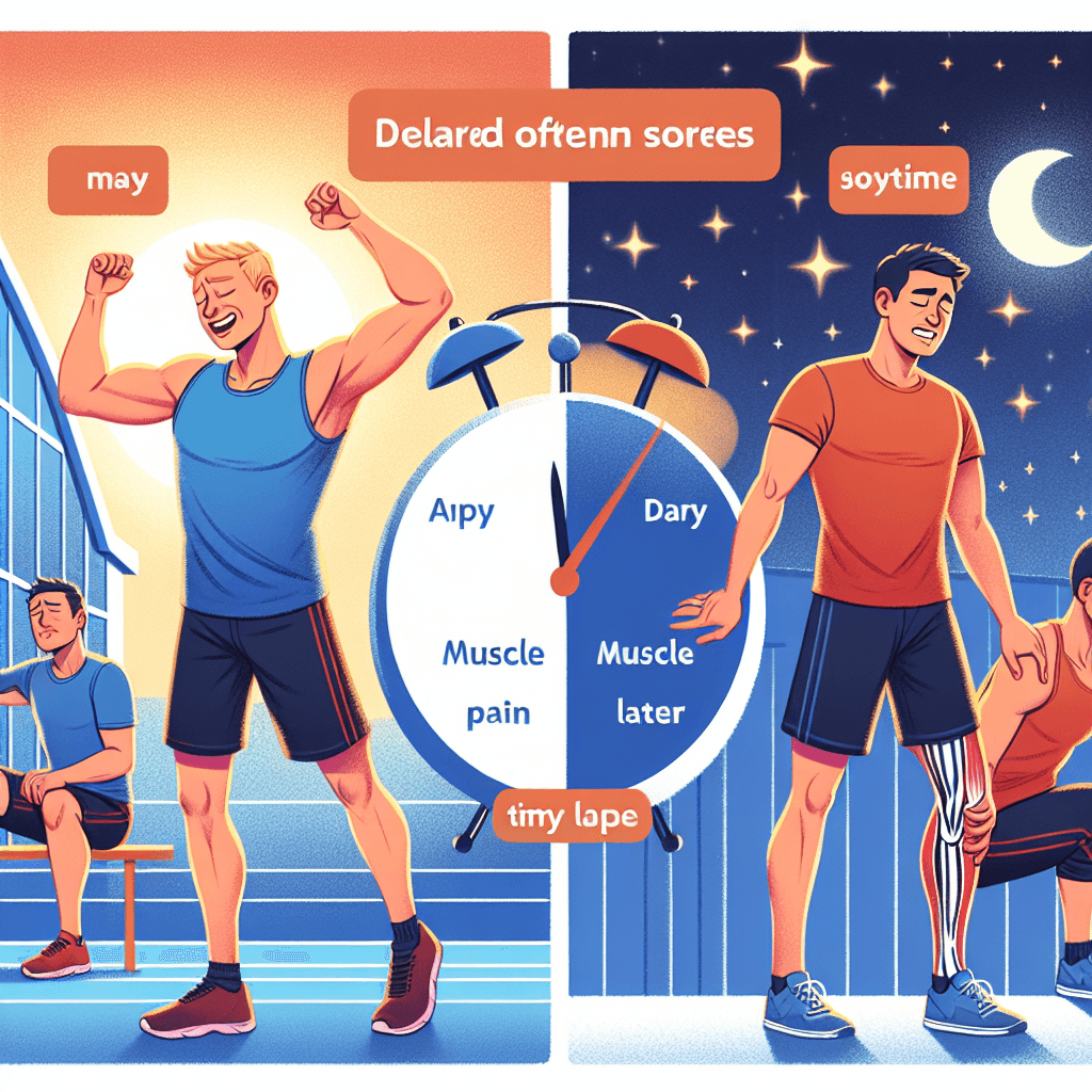 Why does it take a day or two for muscle soreness to appear?