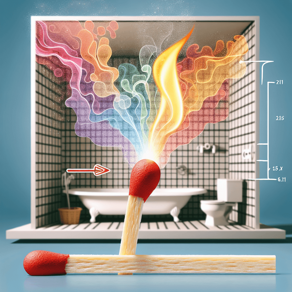 Why does lighting a matchstick work so well to mask unpleasant bathroom odors?