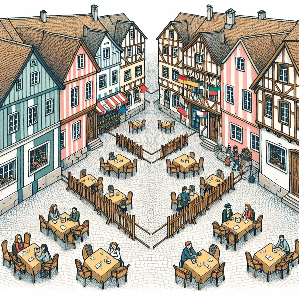 Why does one European town have a border that zigzags through houses and cafes?