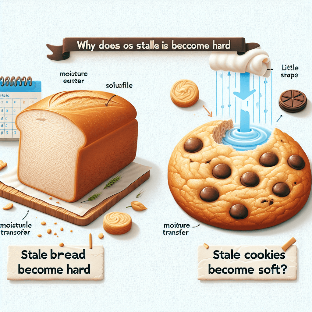 Why does stale bread become hard while stale cookies become soft?