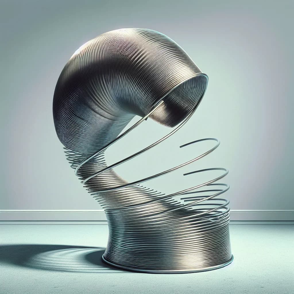 Why does the bottom of a falling Slinky hover in midair until the collapsing top finally reaches it?