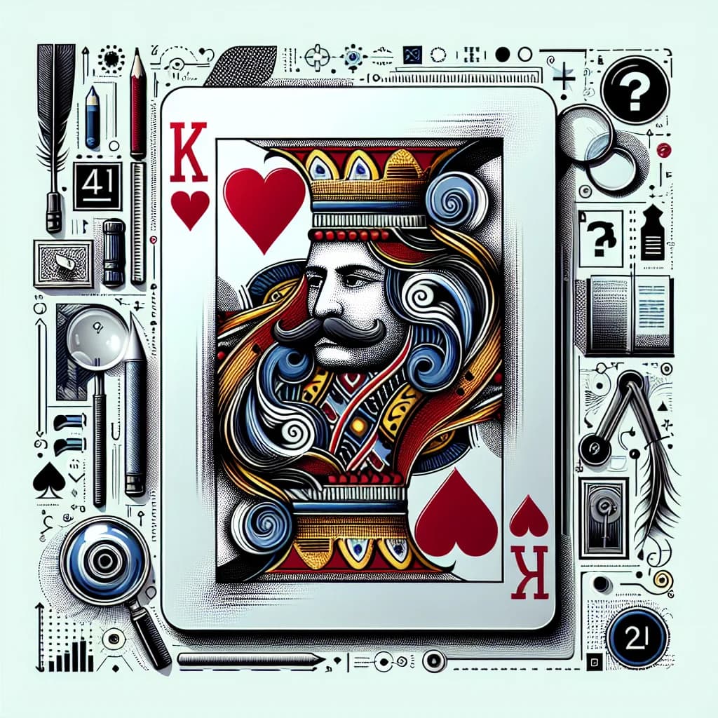 Why does the King of Hearts lack a mustache in a standard deck because of historical printing errors?