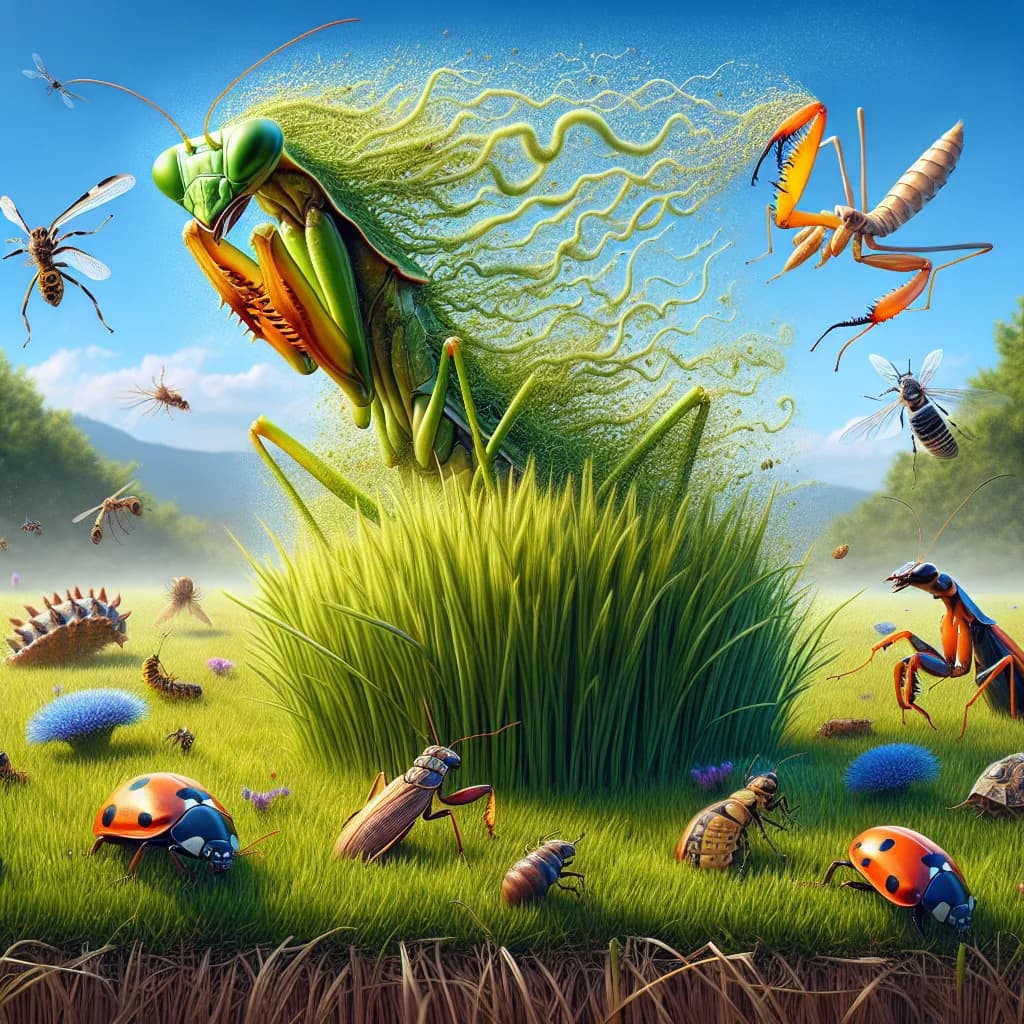 Why does the scent of freshly cut grass actually function as a chemical scream to attract predatory insects?