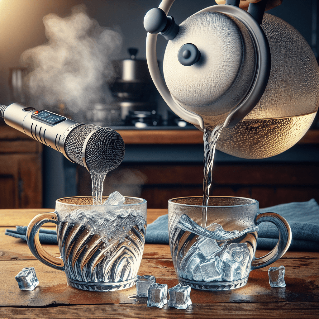 Why does the sound of pouring hot water differ from pouring cold water?