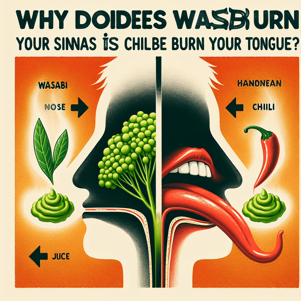 Why does wasabi burn your sinuses while chili peppers burn your tongue?