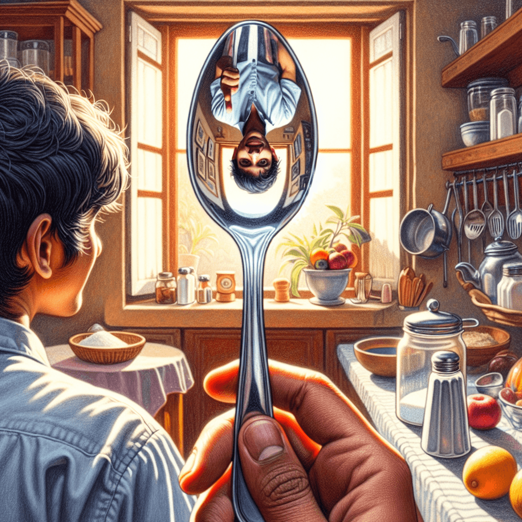 Why does your reflection in a spoon appear upside down?