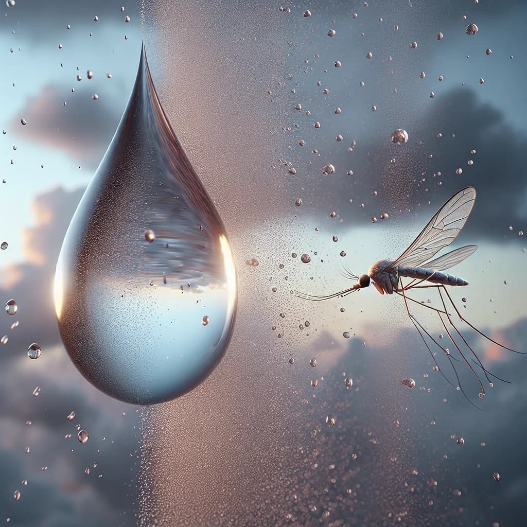 Why doesn’t a falling raindrop crush a flying mosquito despite the high-speed impact?