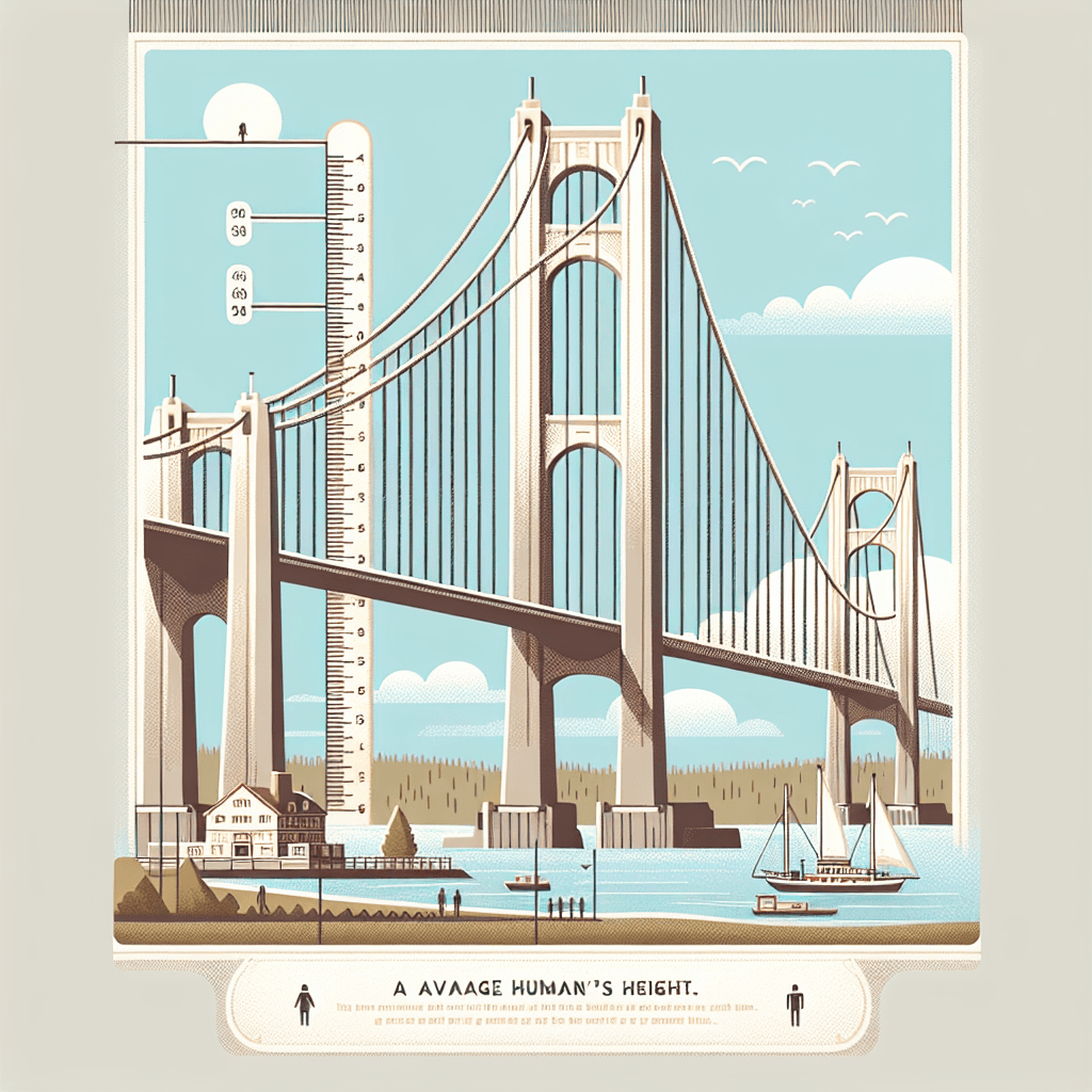 Why is a famous American bridge officially measured in units of a human's height?