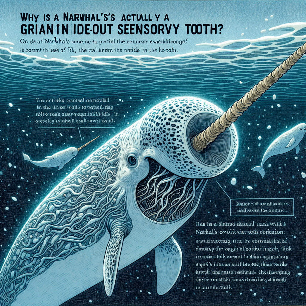 Why is a narwhal's spiral tusk actually a giant inside-out sensory tooth?
