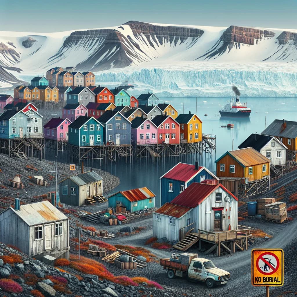 Why is it technically illegal to be buried in the remote Norwegian town of Longyearbyen?