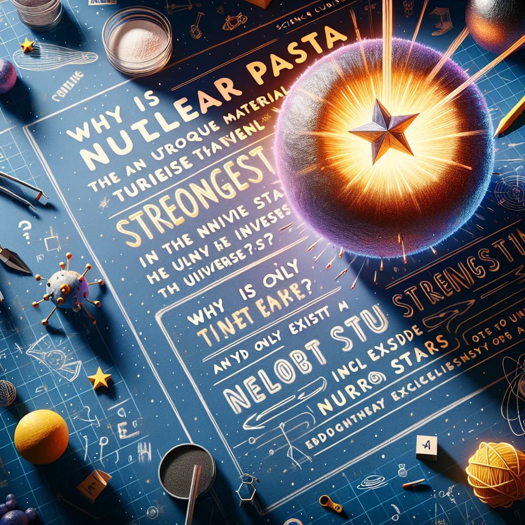 Why is nuclear pasta the strongest material in the universe despite only existing inside neutron stars?