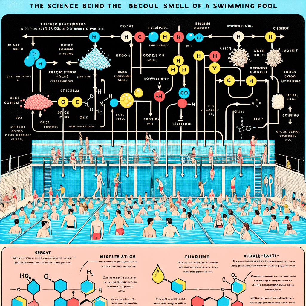 Why is the distinct smell of a swimming pool actually caused by sweat and urine?