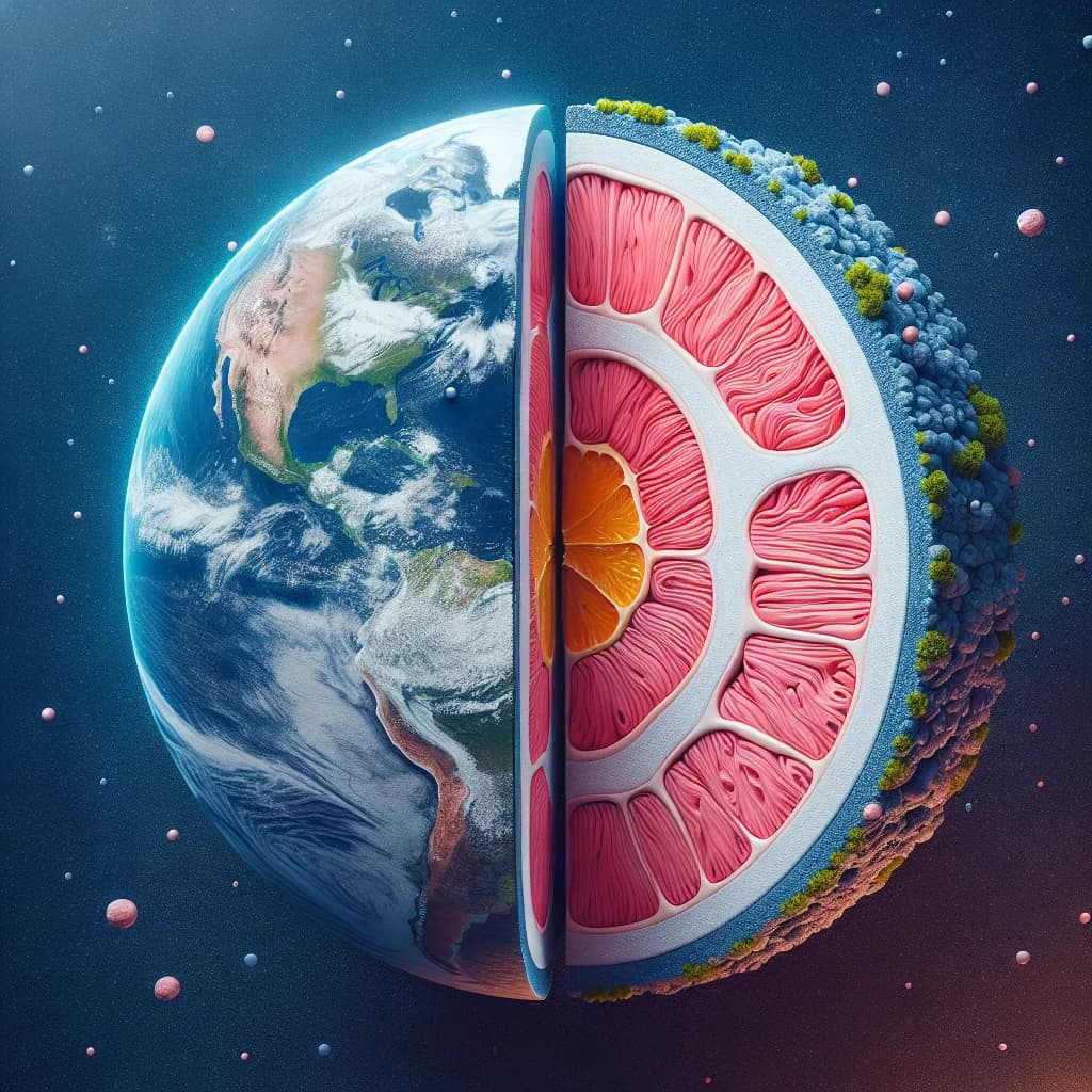 Why is the Earth’s core technically two years younger than its surface due to the warping of time?
