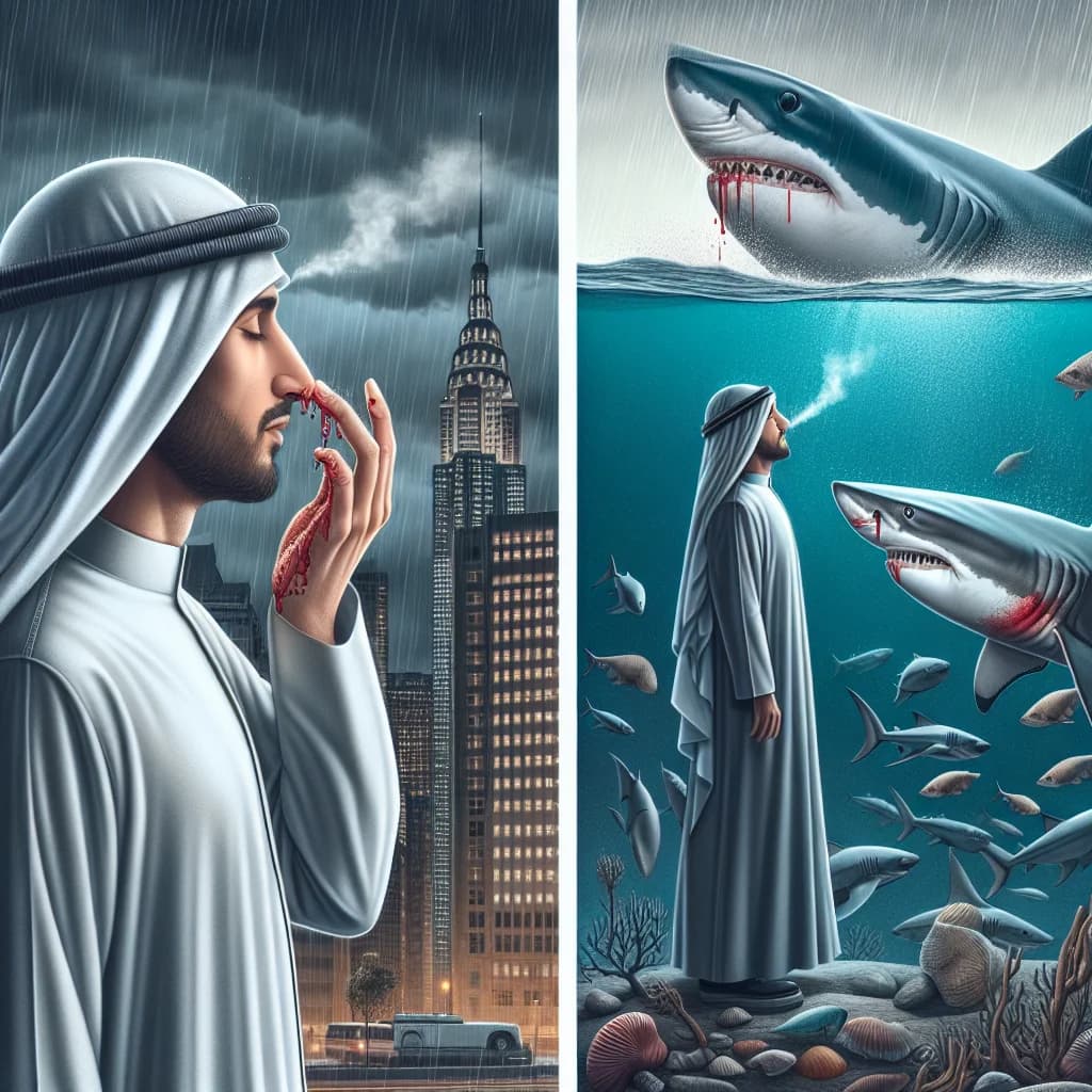 Why is the human sense of smell for rain actually more sensitive than a shark's for blood?