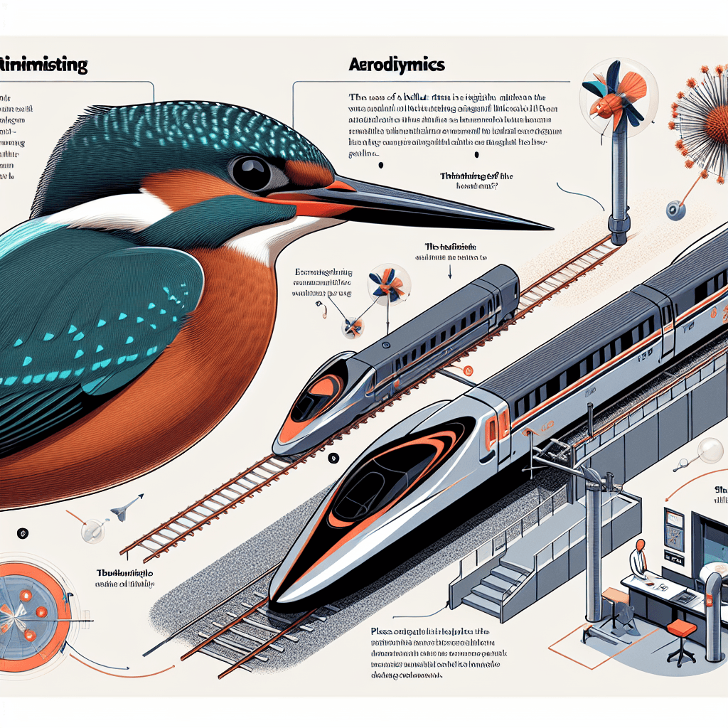 Why is the nose of a bullet train modeled after the beak of a kingfisher bird?