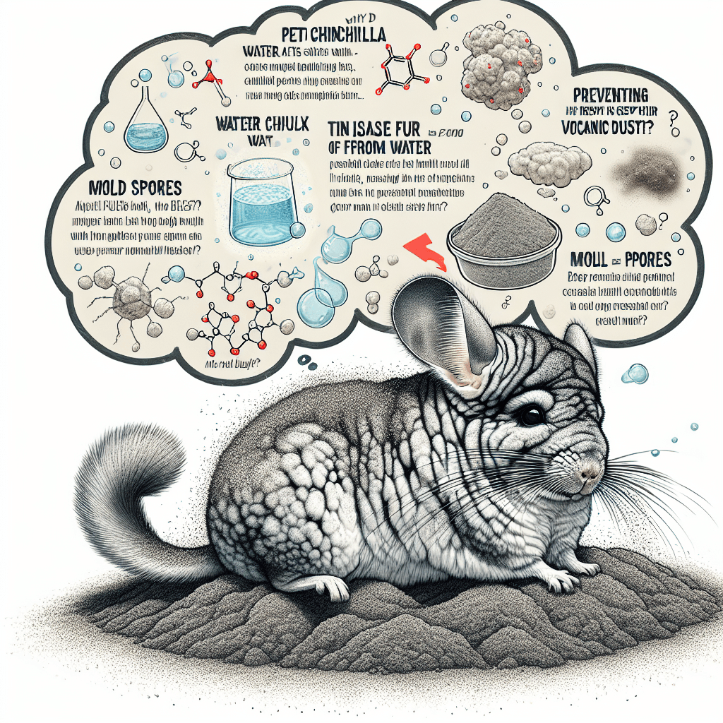 Why must pet chinchillas bathe in volcanic dust instead of water to keep their dense fur from growing mold?