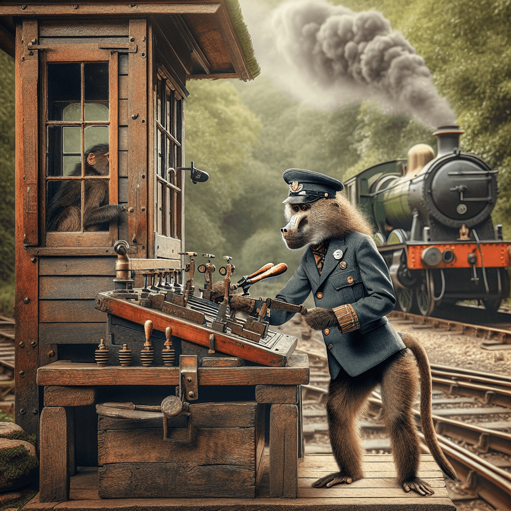 Why was a baboon officially employed as a railroad signal operator for nine years?