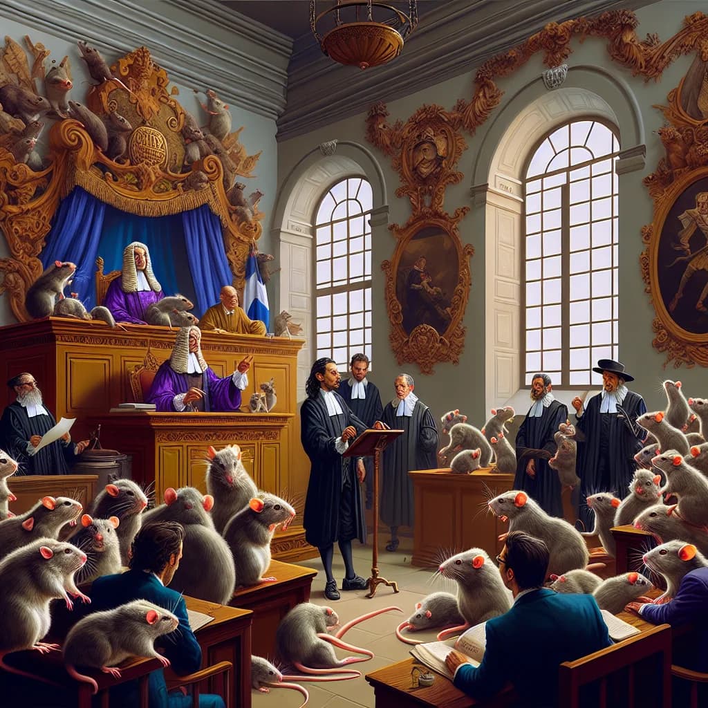 Why was a lawyer once appointed to legally represent a colony of rats in a sixteenth-century French court?
