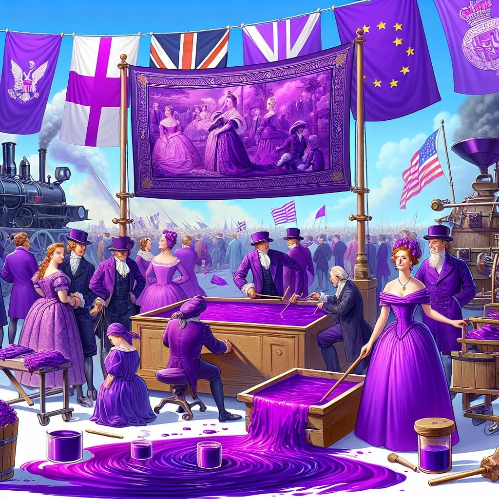 Why was the color purple historically so expensive that no national flag used it until the late 1800s?