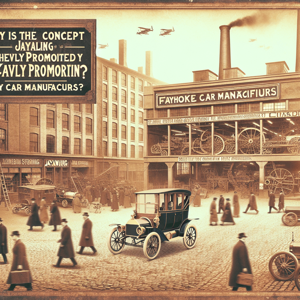 Why was the concept of jaywalking heavily promoted by early car manufacturers?