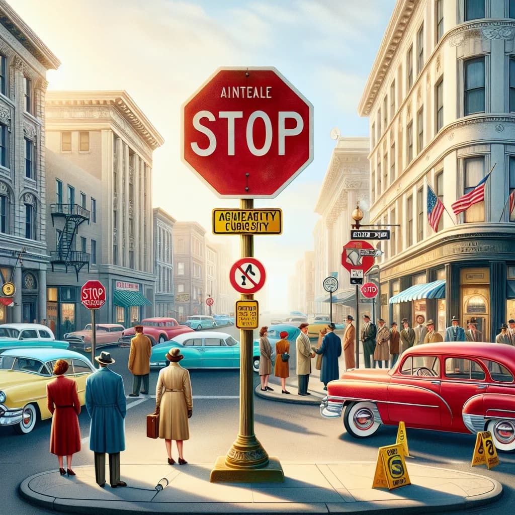 Why was the first official stop sign actually yellow instead of red until the year 1954?