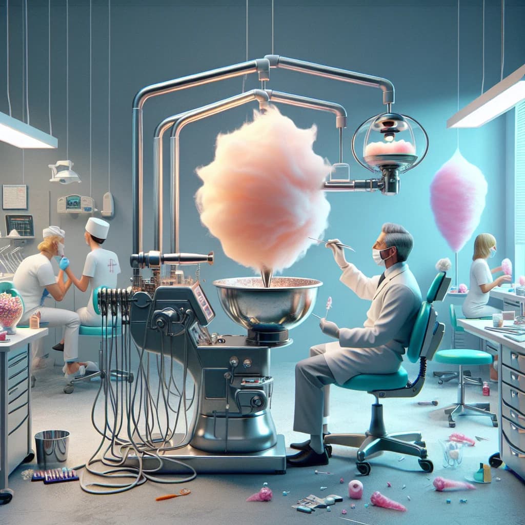 Why was the machine used to make cotton candy ironically co-invented by a professional dentist?