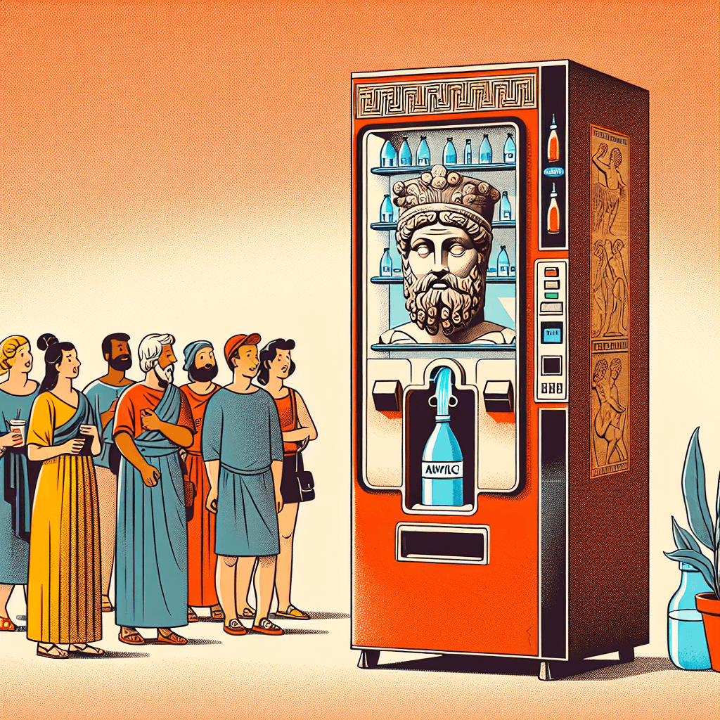 Why was the very first vending machine invented to dispense holy water?