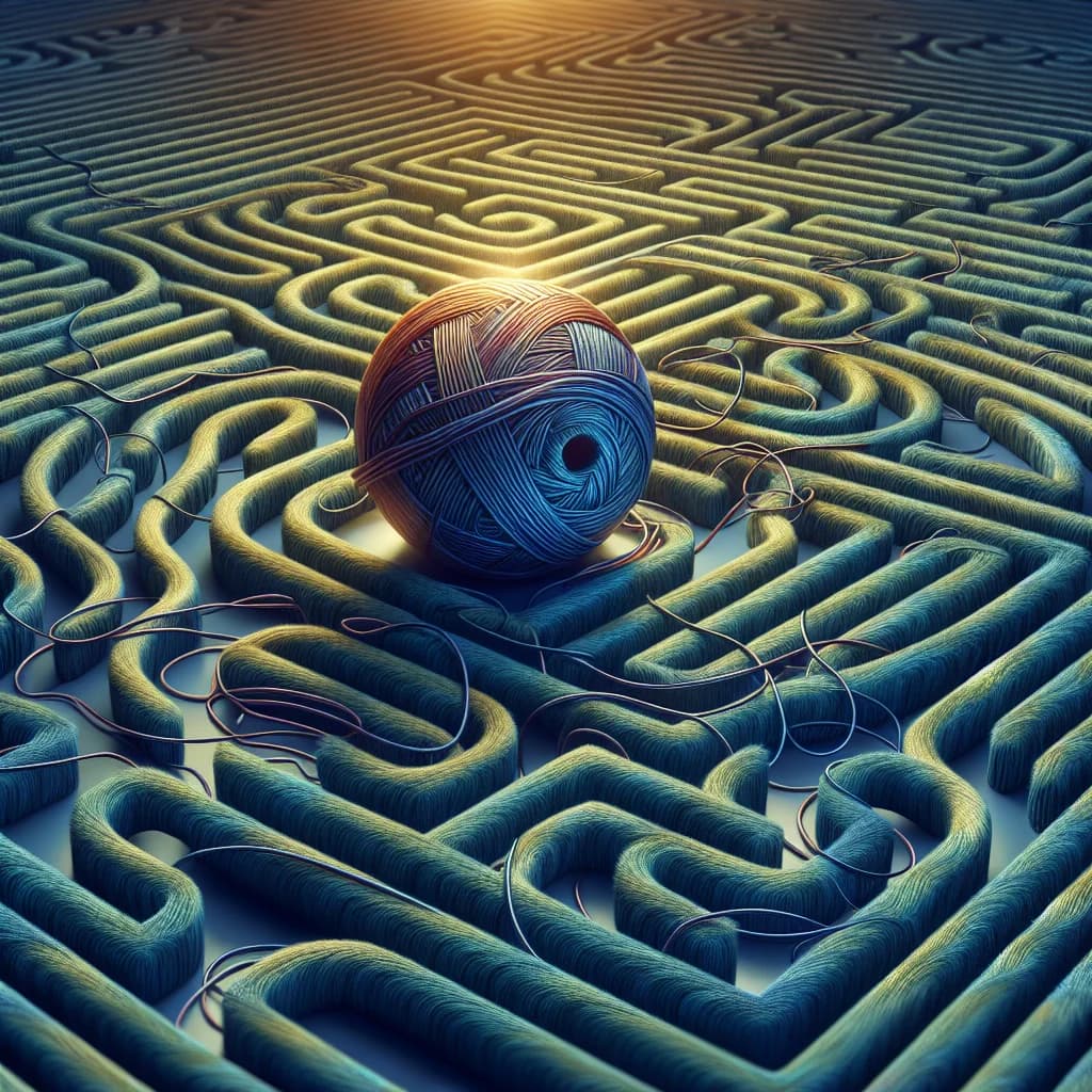 Why was the word clue originally a ball of thread used to navigate and escape a mythical labyrinth?
