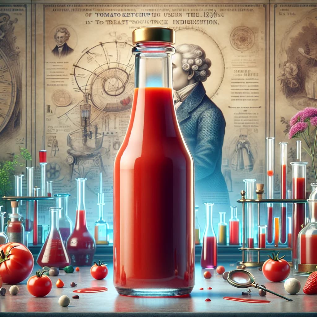 Why was tomato ketchup originally sold in the 1830s as a medicine to treat indigestion?