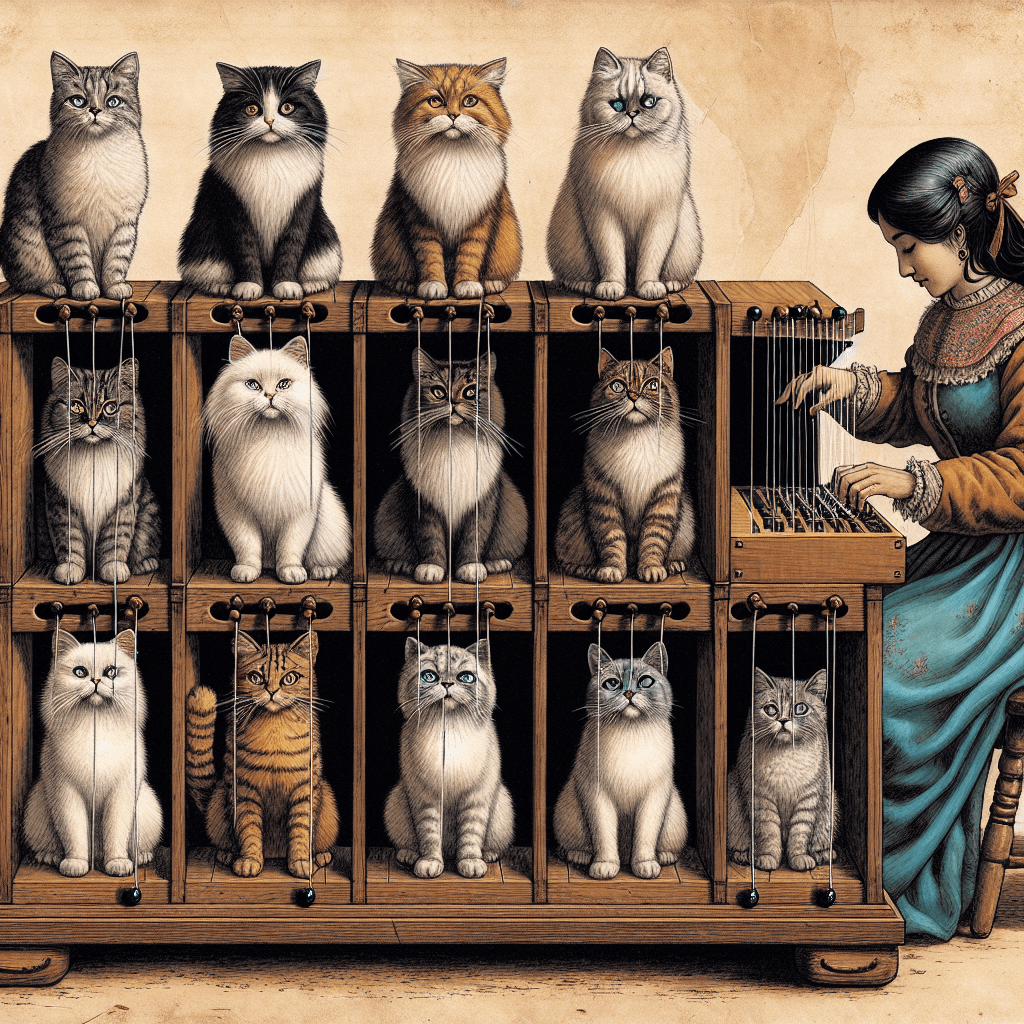 Why were cats once arranged in a box to be played as a musical instrument?