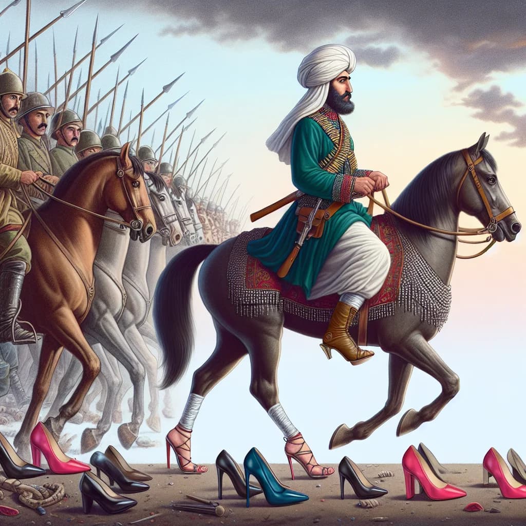 Why were high heels originally designed for male Persian soldiers to help them grip their stirrups?