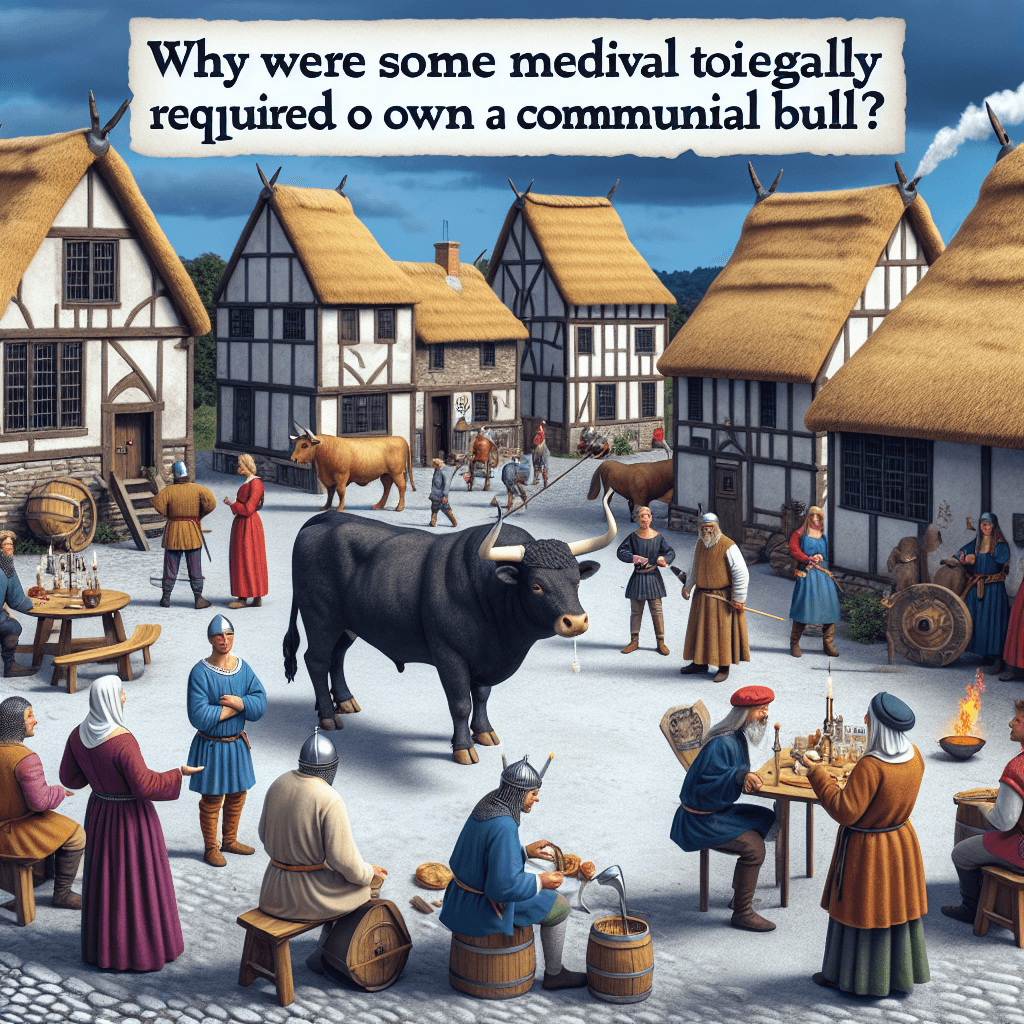 Why were some medieval towns legally required to own a communal bull?