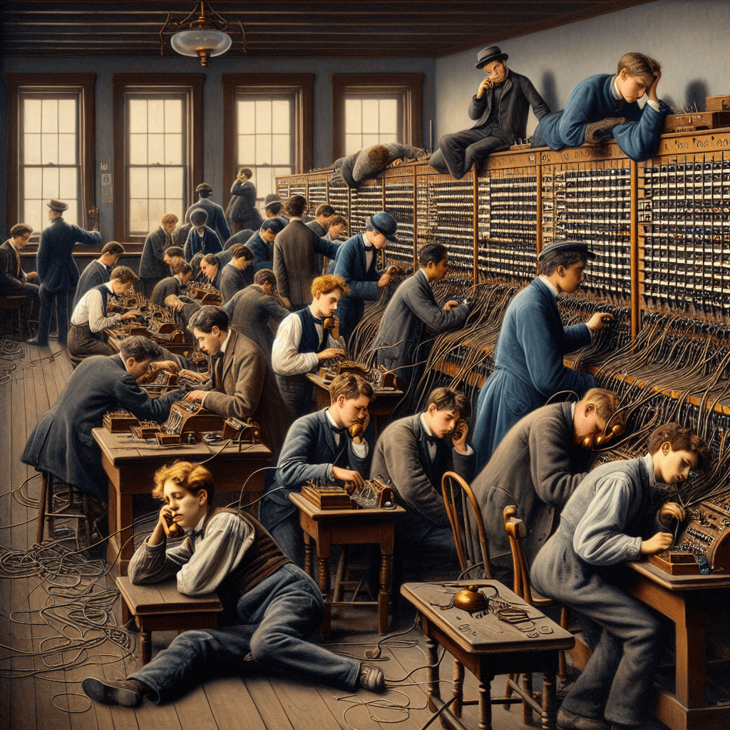Why were teenage boys a disaster as the first telephone operators?