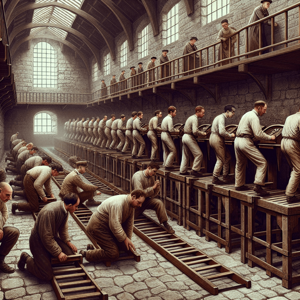 Why were treadmills originally invented as a form of prison punishment?