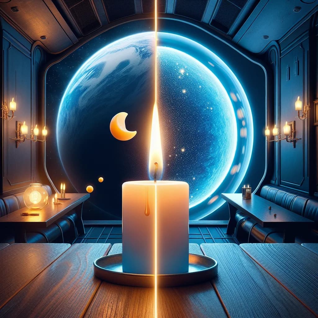 Why would a candle flame become a blue sphere instead of a flickering yellow teardrop in microgravity