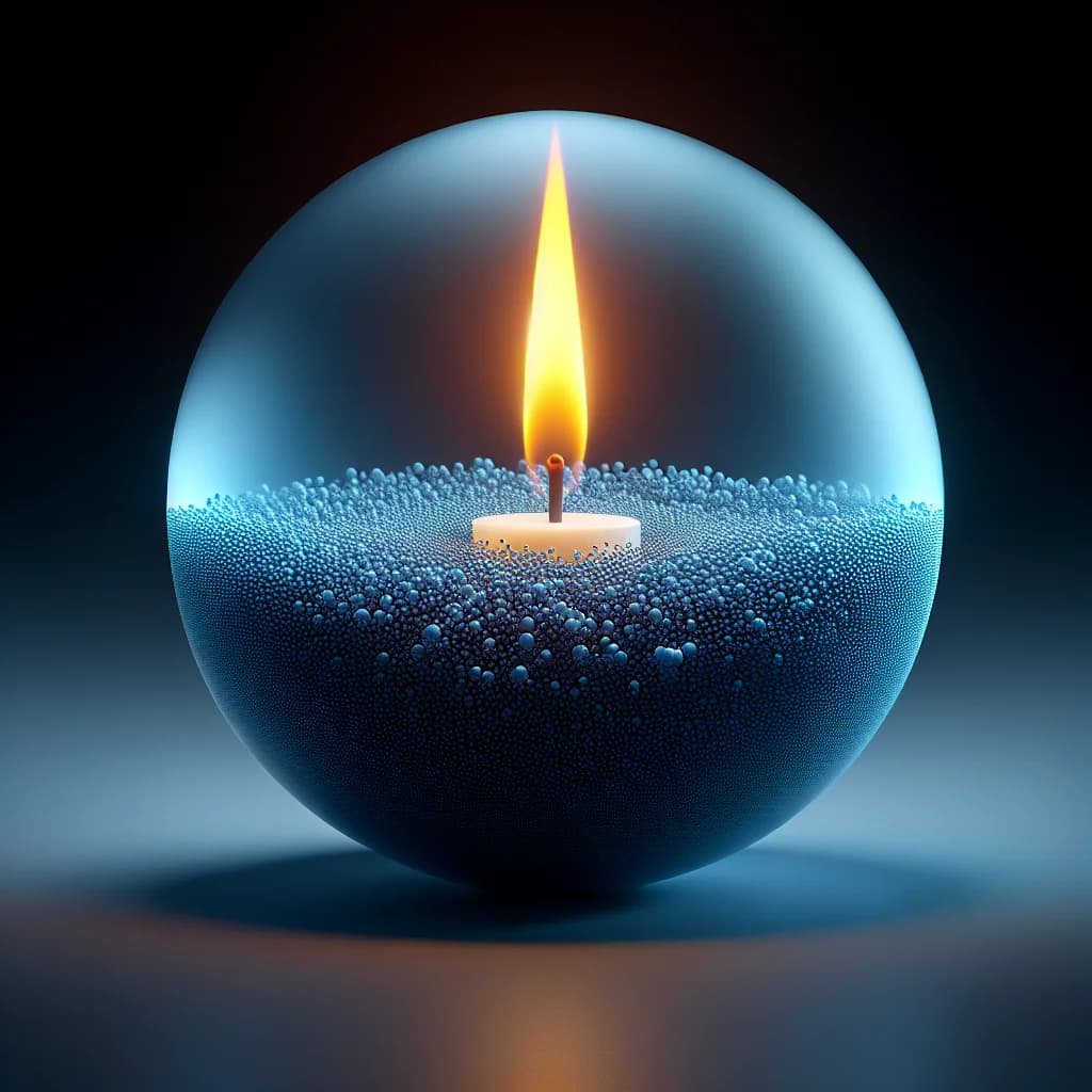 Why would a candle flame in microgravity be perfectly spherical and blue instead of flickering upward?