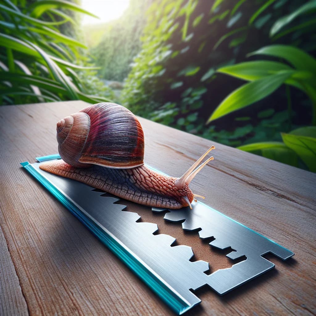 Why would a garden snail be able to crawl over a sharp razor blade without getting cut?